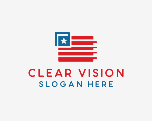 Political Veteran Flag  Logo