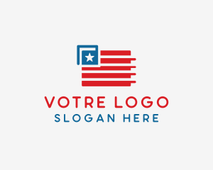 Political Veteran Flag  Logo