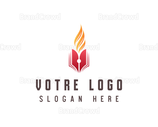 Flame Book Story Writer Logo