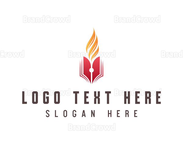 Flame Book Story Writer Logo