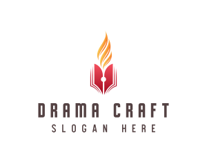 Flame Book Story Writer logo design