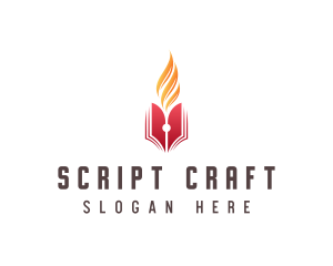 Screenwriter - Flame Book Story Writer logo design