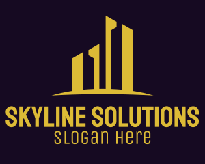 Golden City Skyline logo design