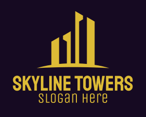 Golden City Skyline logo design