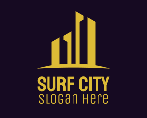 Golden City Skyline logo design