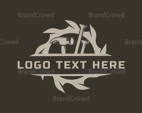 Sawmill Hammer Woodwork Logo