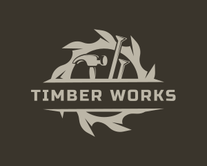 Sawmill - Sawmill Hammer Woodwork logo design