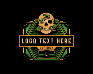 Skull Serpent Bone Logo