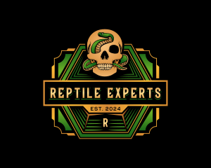 Skull Serpent Bone logo design