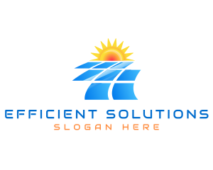 Solar Panel Energy Sustainable logo design