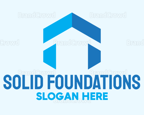 Modern Blue House Logo