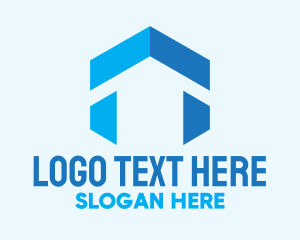 Wm - Modern Blue House logo design