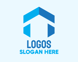 Modern Blue House  Logo