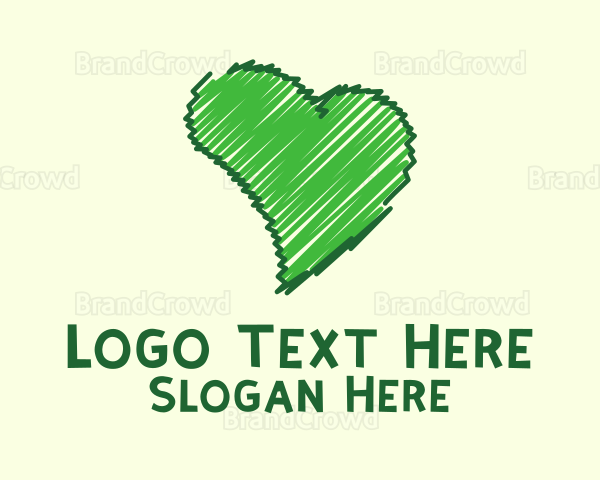 Green Love Doodle Logo