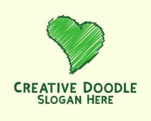 Doodle - Green Love Doodle logo design