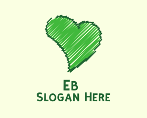 Natural - Green Love Doodle logo design