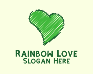 Green Love Doodle logo design