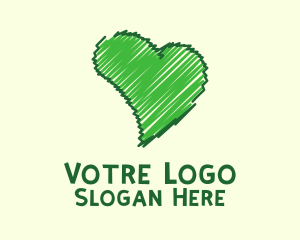 Care - Green Love Doodle logo design