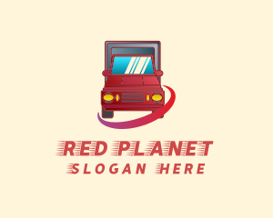 Red Truck Swoosh logo design