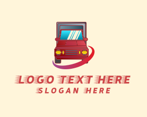 Cargo - Red Truck Swoosh logo design