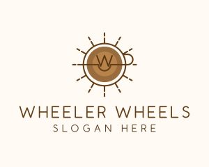 Coffee Cup Wheel logo design