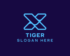 Blue - Blue Tech Letter X logo design