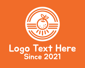 Orange Fruit Emblem Logo