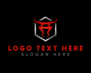 Livestock - Wild Bull Hexagon logo design