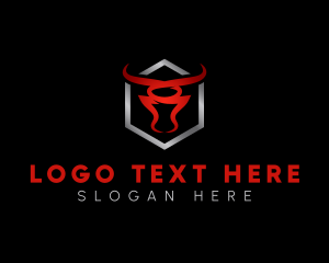 Oxen - Wild Bull Hexagon logo design