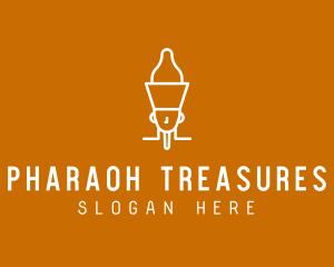 Egyptian Pharaoh Outline logo design