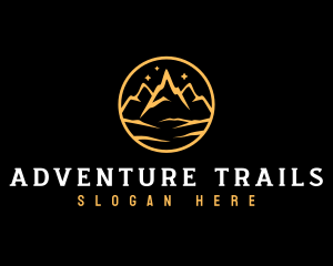 Mountain Peak Night Camping logo design