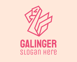 Geometric Pink Flamingo  Logo