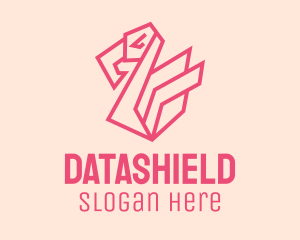 Geometric Pink Flamingo  Logo