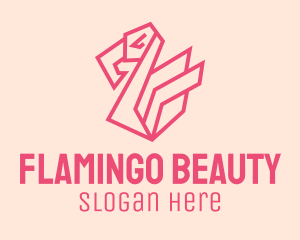Flamingo - Geometric Pink Flamingo logo design