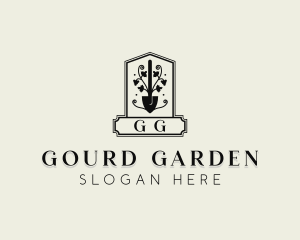 Shovel Landscaping Gardener logo design