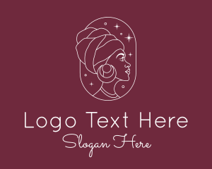 Night - African Woman Line logo design