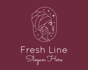 Line - African Woman Line logo design