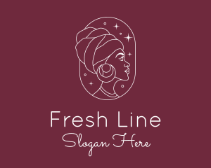 African Woman Line logo design