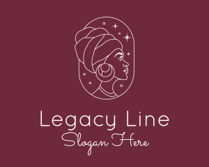 African Woman Line logo design