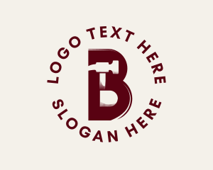 Red - Hammer Agency Letter B logo design