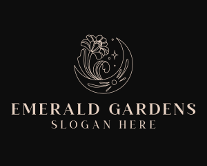 Moon Floral Gardening logo design