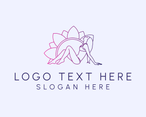 Waxing - Flower Bikini Woman logo design