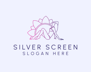 Swim - Flower Bikini Woman logo design