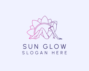 Tanning - Flower Bikini Woman logo design
