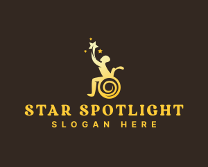 Handicap Wheelchair Star logo design