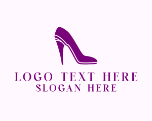 Purple Orange - Fashion Stiletto Shoe logo design
