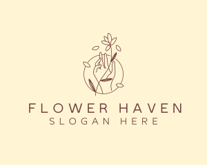 Flower Hand Delicate logo design