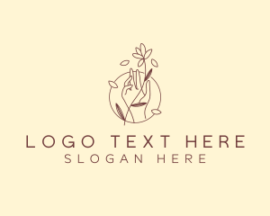 Skincare - Flower Hand Delicate logo design