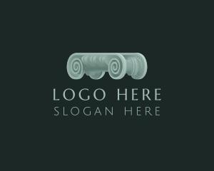 Classical Building - Traditional Greek Column logo design