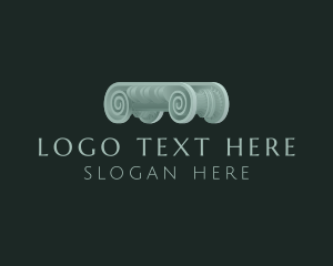 Ionic - Traditional Greek Column logo design